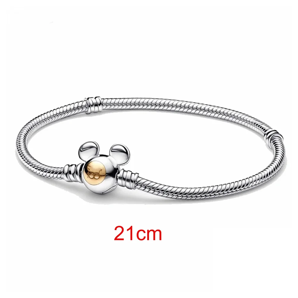 Silver Disney 100th Princess Pumpkin Cart Mickey Minnie Dumbo Charm Stitch Beads Fit Original Pandora Bracelets DIY Jewelry