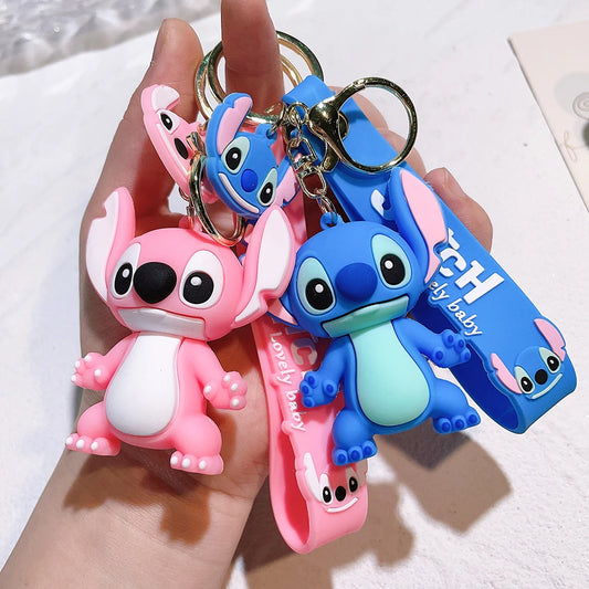 Cartoon Lilo & Stitch Keychain Kawaii Stitch Epoxy Doll Keyring