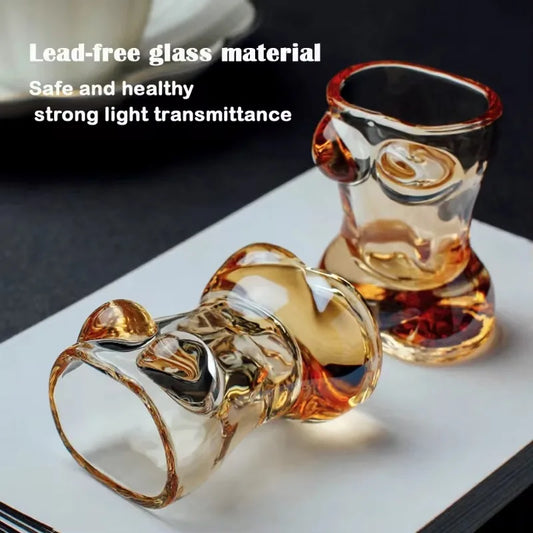 2PCS Sexo Lady Durable Double Wall Whiskey Glasses Beer Glass Mixed Drinking Wine Glass Beauty Goblet Cup For Party Bar Tool