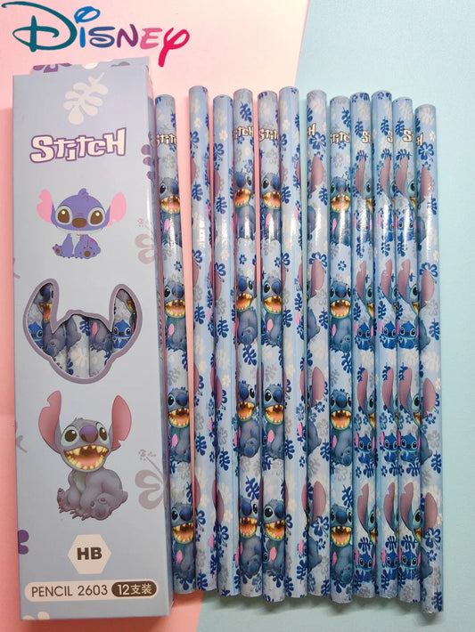 12pcs Disney Anime Pencil Set Lilo&Stitch Series