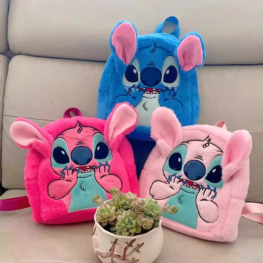 Disney New Stitch Plush Backpack Cartoon Fashion 3d Mini Women's Backpack Large Capacity Cute Children's Schoolbag High Quality