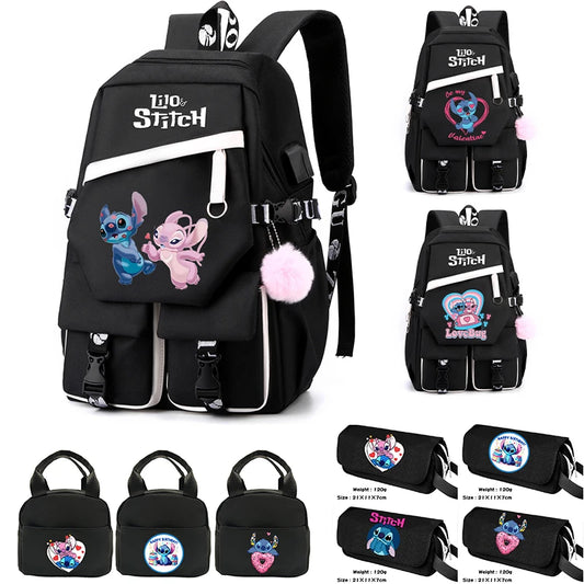 Disney Lilo Stitch Backpack Lunch Bag Pencil case