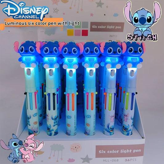 New Disney Stitch Glowing 6 Color Pen