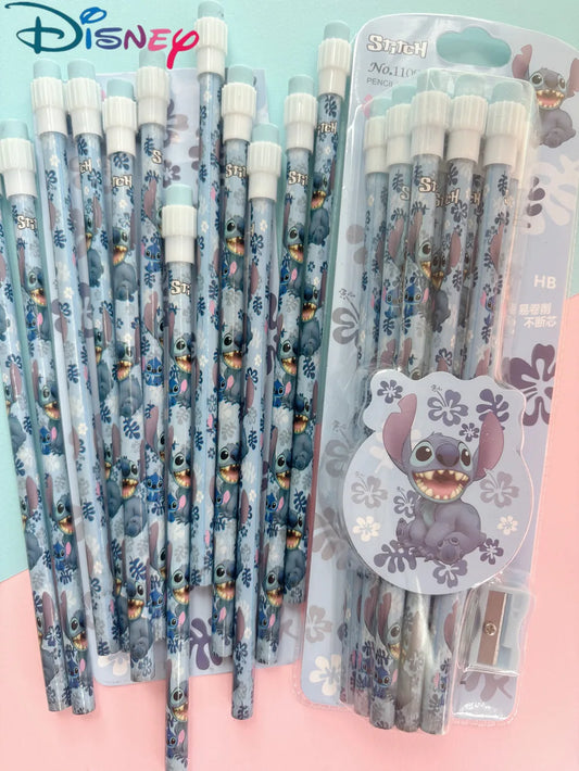 New Cartoon Disney Stitch Children Anime Pencil pencil with Rubber